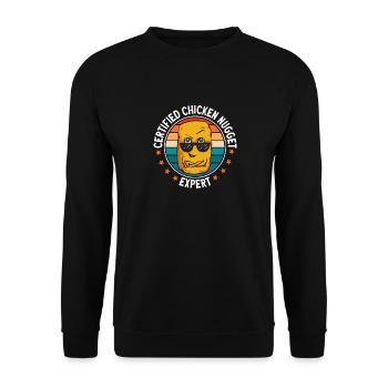 Chicken Nugget Liebhaber Chicken Nuggets - Unisex Pullover - Schwarz - Vorne - Alina (178cm) & Michal (187cm)