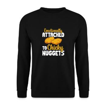 Chicken Nugget Liebhaber Chicken Nuggets - Unisex Pullover - Schwarz - Vorne - Alina (178cm) & Michal (187cm)