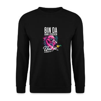 Flamingo 'I’m there can go' pour la fête - Sweat-shirt Unisexe - noir - Devant - Alina (178cm) & Michal (187cm)