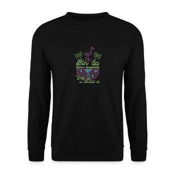 Flamingo 'I'm there can start' Saying Girls' Night Out - Unisex Sweatshirt - black - Front - Alina (178cm) & Michal (187cm)