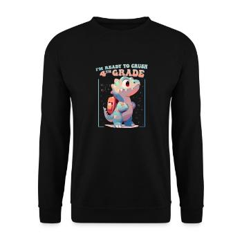 Rawr T Rex Dinosaur Kids - I'm Ready To Crush 4th - Unisex Sweatshirt - black - Front - Alina (178cm) & Michal (187cm)