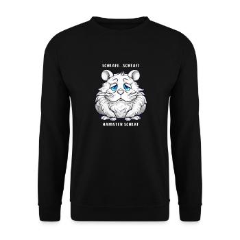 SCHLAFI SCHLAFI HAMSTER SLEEP - Unisex Sweatshirt - black - Front - Alina (178cm) & Michal (187cm)