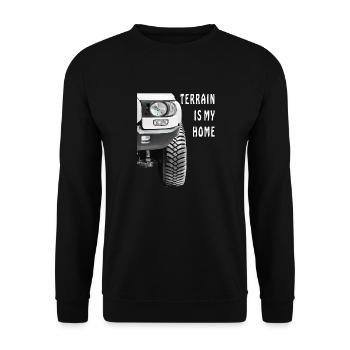 AUTO TERRAIN IS MY HOME - Unisex Sweatshirt - black - Front - Alina (178cm) & Michal (187cm)