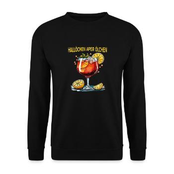 DRINK SPRITZ HELLO BUT OIL - Unisex Sweatshirt - black - Front - Alina (178cm) & Michal (187cm)