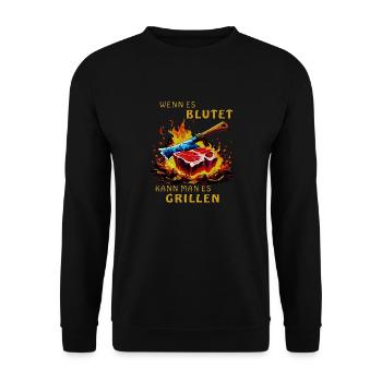 STEAK IF IT BLEEDS YOU CAN GRILL IT - Unisex Sweatshirt - black - Front - Alina (178cm) & Michal (187cm)