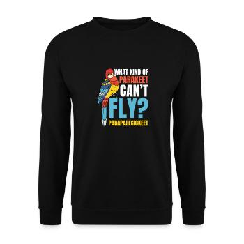 What Kind Of Parakeet Can'T Fly Parapalegickeet - Unisex Pullover - Schwarz - Vorne - Alina (178cm) & Michal (187cm)