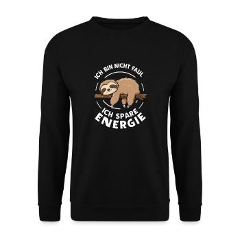 Sloth Sloths Animal Sleeping Lazy - Unisex Sweatshirt - black - Front - Alina (178cm) & Michal (187cm)