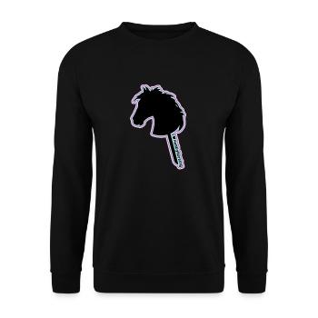 Steckenpferd - Steckenpferd - Hobby Horsing - Unisex Pullover - Schwarz - Vorne - Alina (178cm) & Michal (187cm)