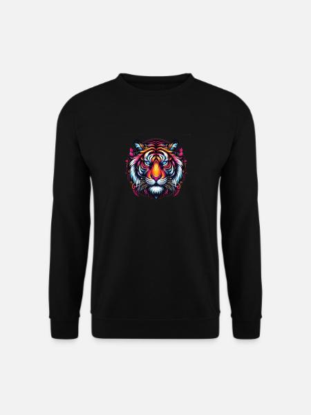 Tiger Face, Colorful Animal Art, Tiger - Unisex Sweatshirt - black