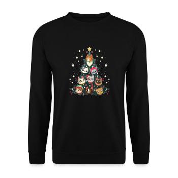 Merry Catmas Funny Cats Christmas Tree - Unisex Sweatshirt - black - Front - Alina (178cm) & Michal (187cm)