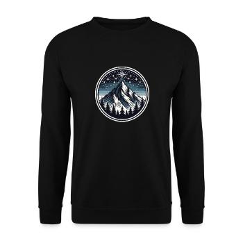 Majestic mountain and starry sky - Unisex Sweatshirt - black - Front - Alina (178cm) & Michal (187cm)