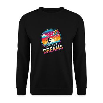 Chase Dreams Drachenfliegen - Unisex Pullover - Schwarz - Vorne - Alina (178cm) & Michal (187cm)