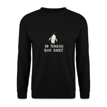 Do Penguins Have Knees Pun Penguin Animal Lovers - Unisex Sweatshirt - black - Front - Alina (178cm) & Michal (187cm)