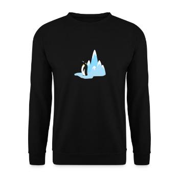 Glacier With Penguin Bird Animal Habitat T-Shirt - Unisex Sweatshirt - black - Front - Alina (178cm) & Michal (187cm)