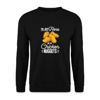 Chicken Nugget Liebhaber Chicken Nuggets - Unisex Pullover - Schwarz - Vorne - Alina (178cm) & Michal (187cm)