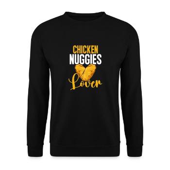 Chicken Nugget Liebhaber Chicken Nuggets - Unisex Pullover - Schwarz - Vorne - Alina (178cm) & Michal (187cm)