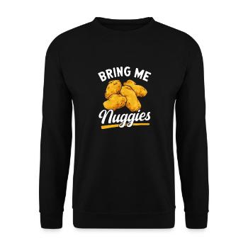 Chicken Nugget Lover Chicken Nuggets - Unisex Sweatshirt - black - Front - Alina (178cm) & Michal (187cm)