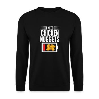 Chicken Nugget Liebhaber Chicken Nuggets - Unisex Pullover - Schwarz - Vorne - Alina (178cm) & Michal (187cm)