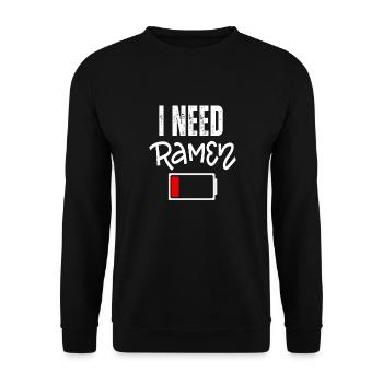 J’ai besoin de ramen Japon Funny Noodle Ramen - Sweat-shirt Unisexe - noir - Devant - Alina (178cm) & Michal (187cm)