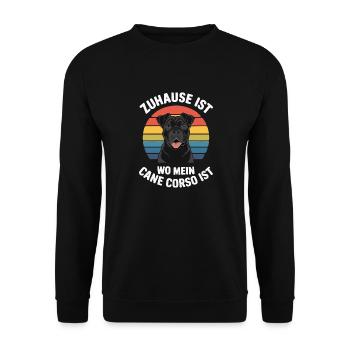 Chiens Cane Corso Italiano Chien - Sweat-shirt Unisexe - noir - Devant - Alina (178cm) & Michal (187cm)