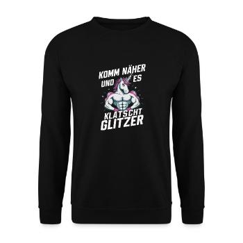 Unicorn Unicorns Mythical Creatures Mystical - Unisex Sweatshirt - black - Front - Alina (178cm) & Michal (187cm)