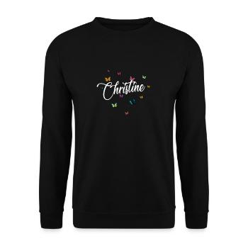 CHRISTINA - Nom de la fille et papillons colorés - Sweat-shirt Unisexe - noir - Devant - Alina (178cm) & Michal (187cm)