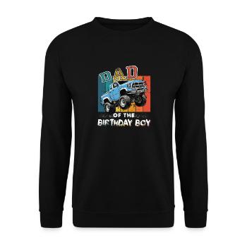 Papa du garçon d’anniversaire Monster Truck Party Boys - Sweat-shirt Unisexe - noir - Devant - Alina (178cm) & Michal (187cm)