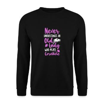 Cornhole Team Bean Bag Player - Unisex Pullover - Schwarz - Vorne - Alina (178cm) & Michal (187cm)