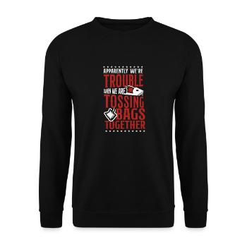 Cornhole Team Bean Bag Player - Unisex Pullover - Schwarz - Vorne - Alina (178cm) & Michal (187cm)