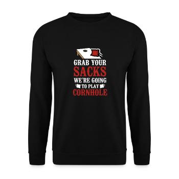 Cornhole Team Bean Bag Player - Unisex Pullover - Schwarz - Vorne - Alina (178cm) & Michal (187cm)