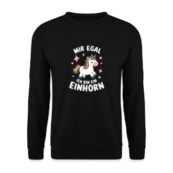 Unicorn Unicorns Mythical Creatures Mystical - Unisex Sweatshirt - black - Front - Alina (178cm) & Michal (187cm)