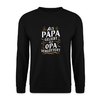 Dad Dad Father's Day - Unisex Sweatshirt - black - Front - Alina (178cm) & Michal (187cm)