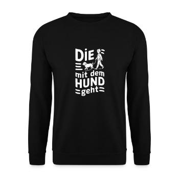 Hund Hunde Haustier Lustige Sprüche - Unisex Pullover - Schwarz - Vorne - Alina (178cm) & Michal (187cm)