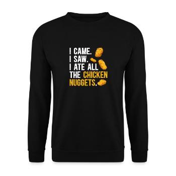 Chicken Nugget Liebhaber Chicken Nuggets - Unisex Pullover - Schwarz - Vorne - Alina (178cm) & Michal (187cm)