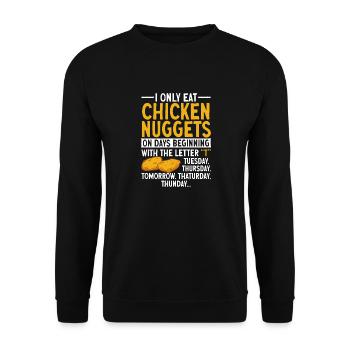 Nuggets de poulet Nuggets de poulet - Sweat-shirt Unisexe - noir - Devant - Alina (178cm) & Michal (187cm)
