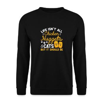 Chicken Nugget Lover Chicken Nuggets - Unisex Sweatshirt - black - Front - Alina (178cm) & Michal (187cm)