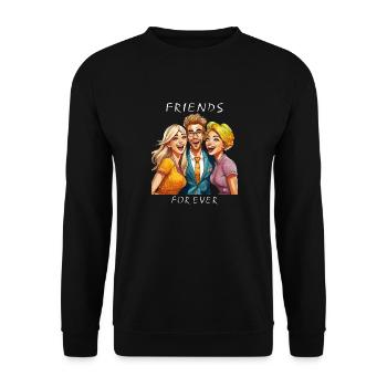 FREUNDE FRIENDS FOR EVER - Unisex Sweatshirt - black - Front - Alina (178cm) & Michal (187cm)