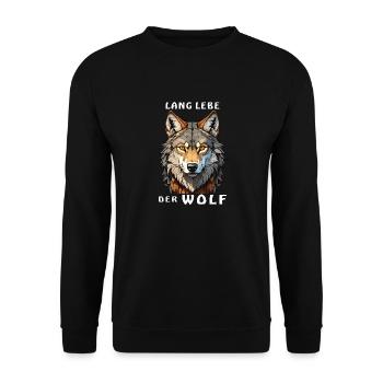 LONG LIVE THE WOLF - Unisex Sweatshirt - black - Front - Alina (178cm) & Michal (187cm)