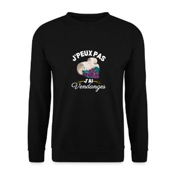 Je Peux Pas J'ai Vendanges Vigneron Vendangeur - Sweat-shirt Unisexe - noir - Devant - Alina (178cm) & Michal (187cm)