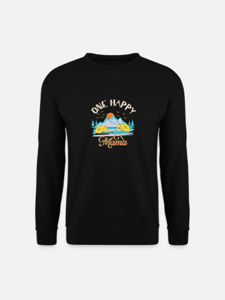 Camping Berge Zelt Happy Geschenk T - Shirt - Unisex Pullover - Schwarz
