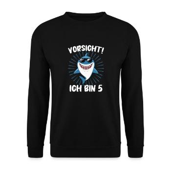 Birthday Gift 5 Years Children's Birthday - Unisex Sweatshirt - black - Front - Alina (178cm) & Michal (187cm)