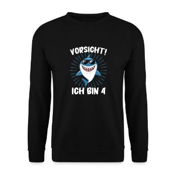 Birthday gift 4 years children's birthday - Unisex Sweatshirt - black - Front - Alina (178cm) & Michal (187cm)
