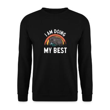 Black Rain Frog Breviceps Fuscus Frog - Unisex Sweatshirt - black - Front - Alina (178cm) & Michal (187cm)