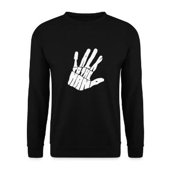 Talk to the Hand funny sarcastic typography graphi - Unisex Sweatshirt - black - Front - Alina (178cm) & Michal (187cm)