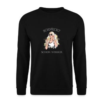 Schmeckt schon wieder - Unisex Pullover - Schwarz - Vorne - Alina (178cm) & Michal (187cm)
