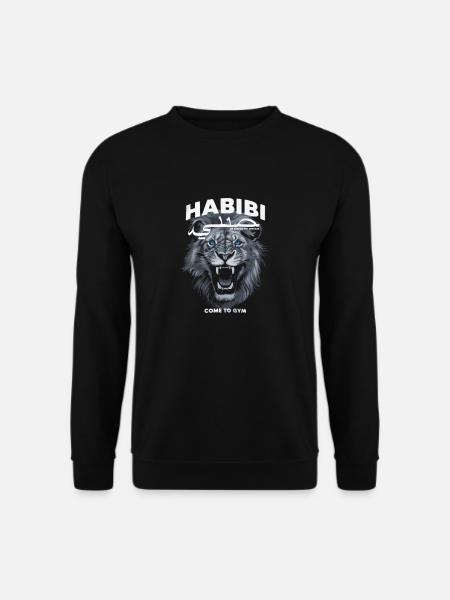 Habibi Lion - Motivation für das Fitnessstudio - Unisex Pullover - Schwarz