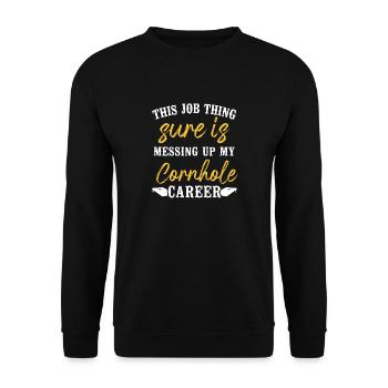 Joueur de sac de haricots de l’équipe Cornhole - Sweat-shirt Unisexe - noir - Devant - Alina (178cm) & Michal (187cm)
