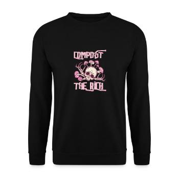 Kompostiere die Reichen " Compost the Rich " - Unisex Pullover - Schwarz - Vorne - Alina (178cm) & Michal (187cm)