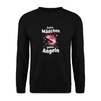 pêcheur pêcheur pêche pêche poisson - Sweat-shirt Unisexe - noir - Devant - Alina (178cm) & Michal (187cm)