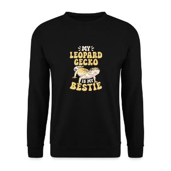 Leopardgecko Reptil Haustier Gecko - Unisex Pullover - Schwarz - Vorne - Alina (178cm) & Michal (187cm)